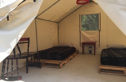 Sturgis RV Rental | Unique Glamping tent with 2 twin beds in Sturgis South Dakota