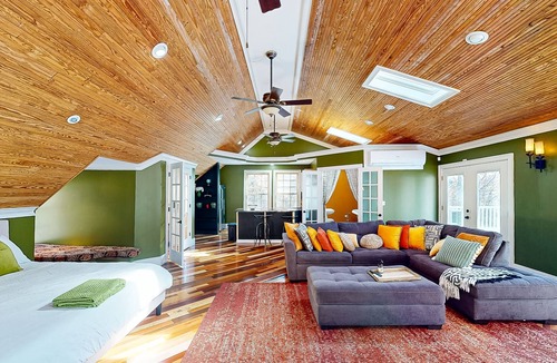 Chester County House | Unique riverfront studio with pool, hot tub, W/D access, grill & AC