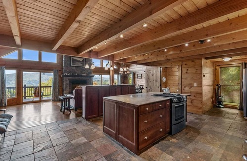 Frank Cabin | Up Here In the Mountains - Luxury Cabin in Newland with Views, Hot Tub, & Pool Table!