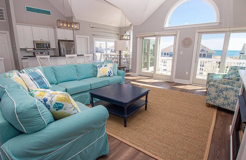 Currituck County House | VOH6, Atlantic Adventure- Semi-Oceanfront, 6 BRs, Pool, Hot Tub, Ocean Views