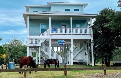 Carova Beach House | Wild Horses, Wilder Views: Stunning Carova Canal Front Home