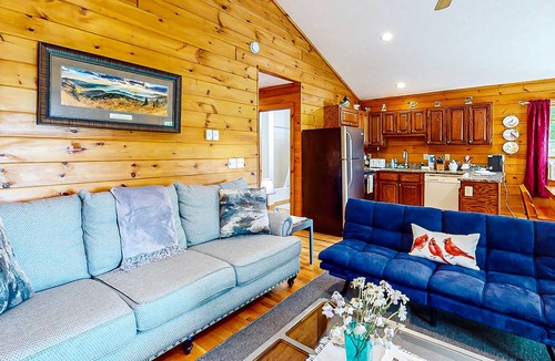 Vilas Other | Wilderness retreat with a wood-burning fireplace, grill, & deck - mtn views