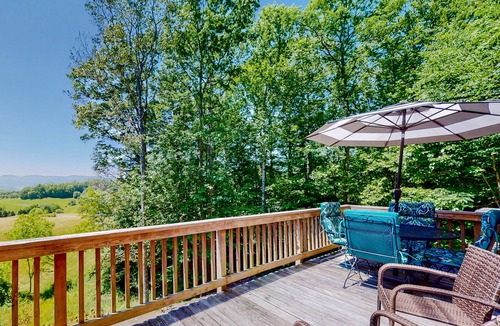 Vilas Other | Wilderness retreat with a wood-burning fireplace, grill, & deck - mtn views
