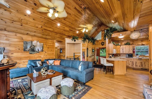 Grassy Creek House | Wraparound Views and Forest Feels with Game Room and Pool Table