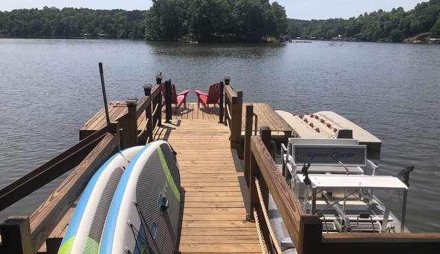 6 bed Pontoon Boat and jet ski rental, hot tub, pool table, trampoline & more