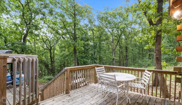 Comfy dog-friendly cabin with fireplace, washer/dryer, gas grill & deck in Eldon
