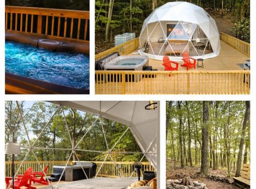 Glamping dome w hot tub & fire pit