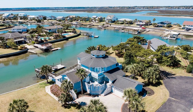 Inlet Front 5BR Home w/Private Dock & Walk to Beach