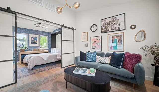 Modern Studio with Workspace and Kitchenette