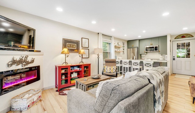 Remodeled, dog-friendly condo with balcony, fireplace, & W/D - walk to slopes