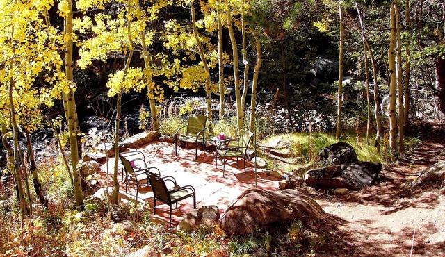 Simple mountain cabin on the banks of the mighty Saint Vrain Creek