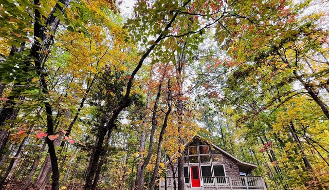 The A-frame near the lake
