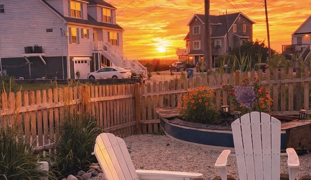 Your LBI Bay Escape. Golden sunsets, beach days, and firepit nights. ☀️🌊