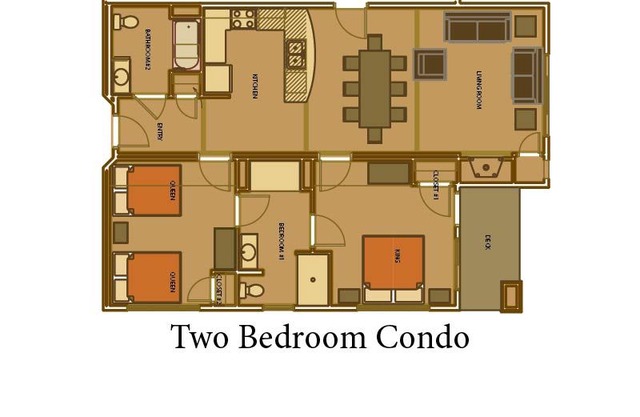 Cedar Stone Two Bedroom Condo @ Spring Brook Resort | Spacious Condo on Golf Course in Wisconsin Dells