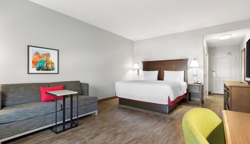 Room, 1 King Bed with Sofa bed, Refrigerator & Microwave