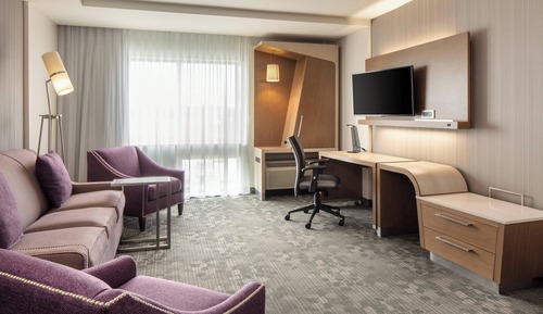 Suite, 1 King Bed with Sofa bed, Mobility Accessible (Accessible Bathtub, Living Room)
