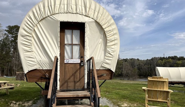Go Glamping in North Carolina at this Wonderful Riverside Covered Wagon in Lillington